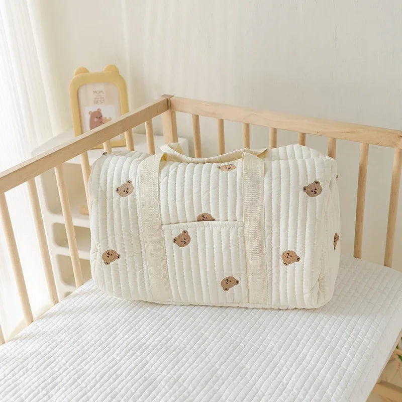 Elegant Broderad Mamma Väska - Stor Kapacitet