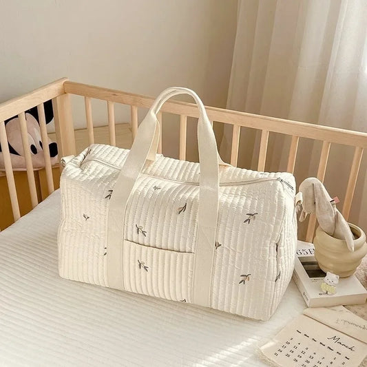 Elegant Broderad Mamma Väska - Stor Kapacitet