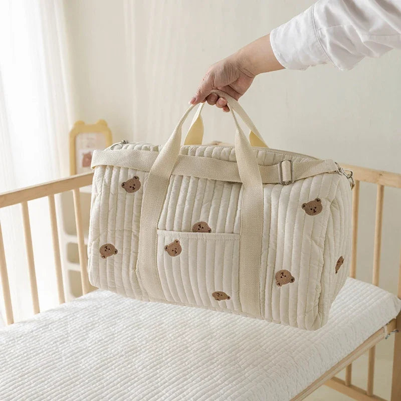 Elegant Broderad Mamma Väska - Stor Kapacitet